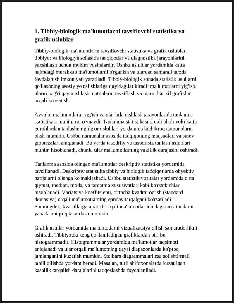 TIBBIY-BIOLOGIK MASALALARNI YECHISHDA MATIMATIK STATISTIKA ELEMETLARIDAN FOYDALANISH 3