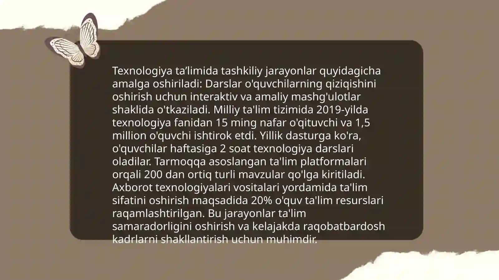 Texnologiya ta’limida (mehnat) sinfdan tashqari mashg’ulotlarni tashkil qilish maqsad va vazifalari 3