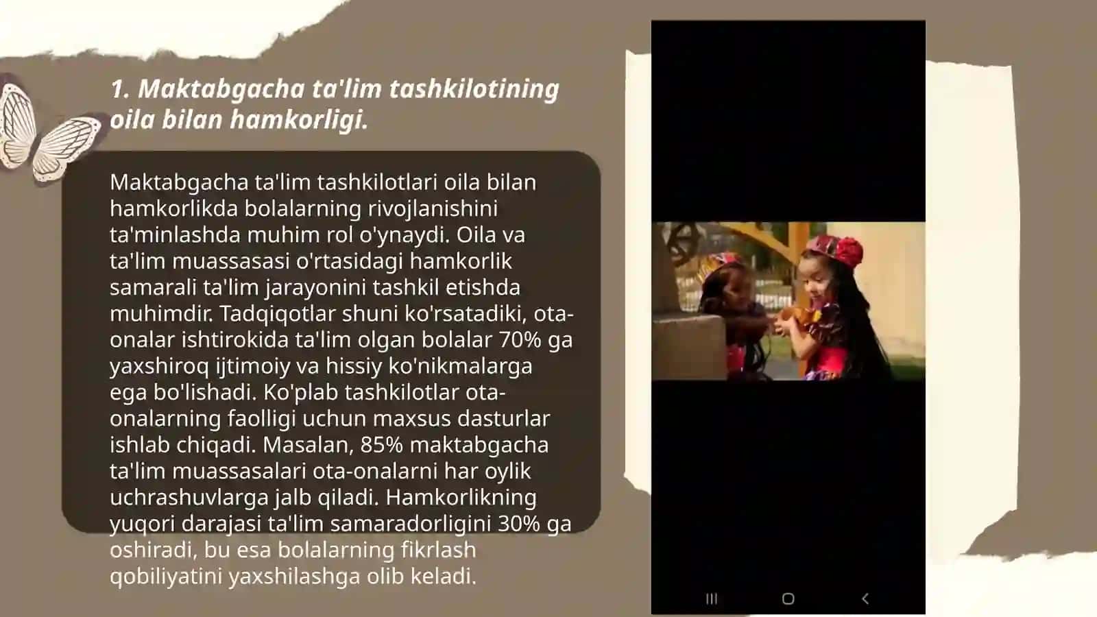 Maktabgacha ta'lim tashkiloti va oila hamkorligida milliy qadryatlarimiz asosida bola shaxsini shakllantirish 3
