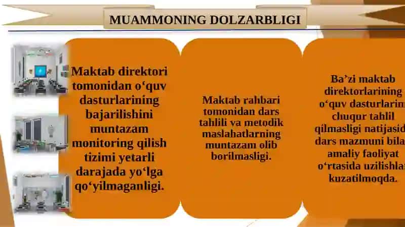 O‘QUV DASTURLARI MAZMUNINING O‘QUVCHIGACHA TO‘G‘RI YETIB BORISHIDA MAKTAB DIREKTORINING O‘RNI 3