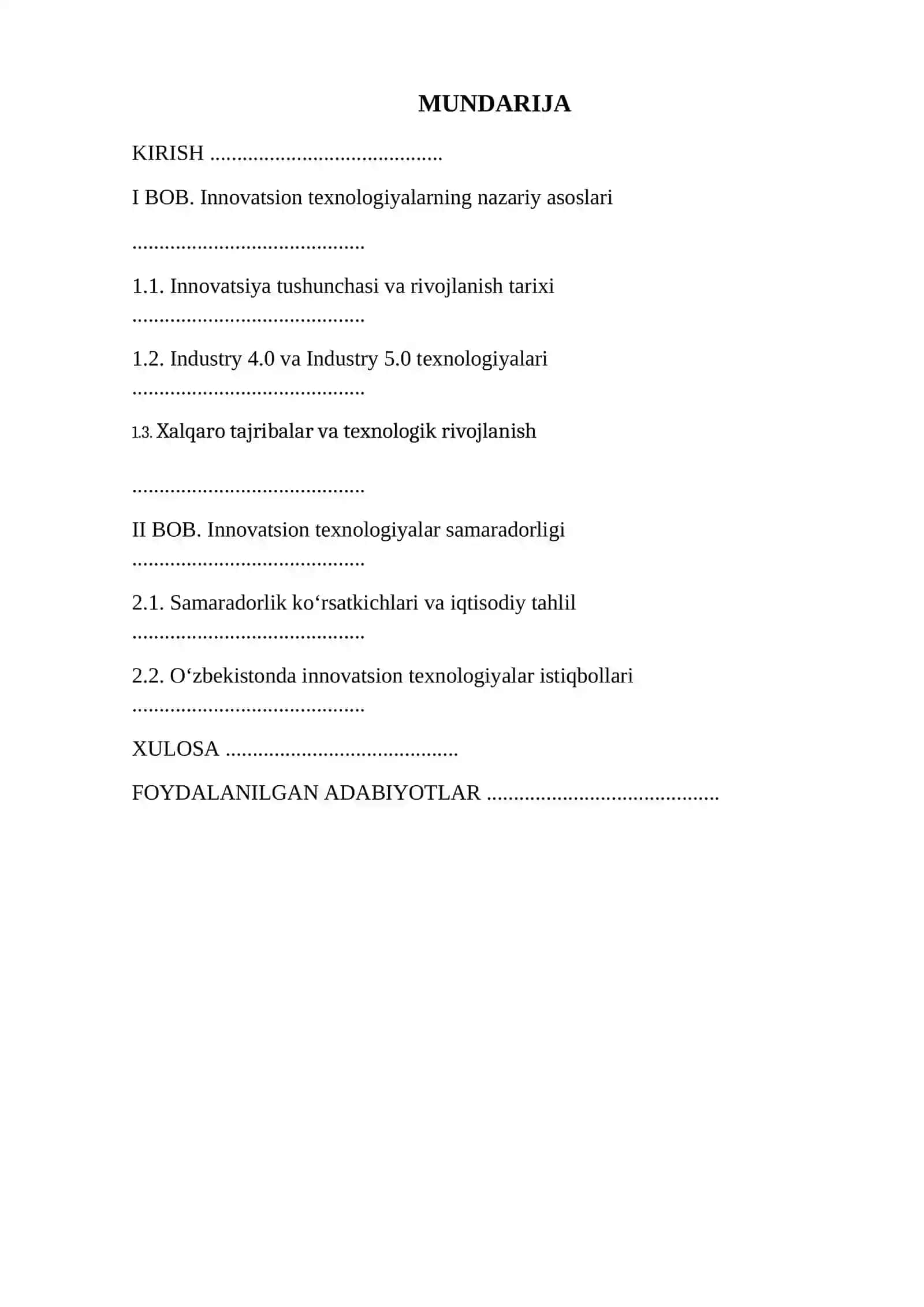 ISHLAB CHIQARISHGA INNOVATSION TEXNOLOGIYALARNI JORIY ETISHNING SAMARADORLIGI VA O‘ZBEKISTON ISTIQBOLLARI 3