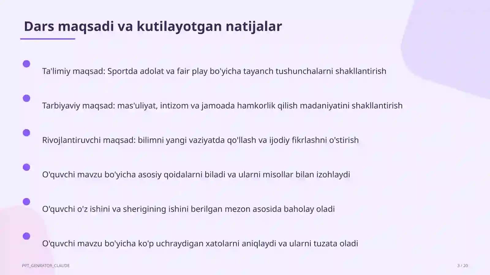 Sportda adolat va fair play (10-sinf) 3
