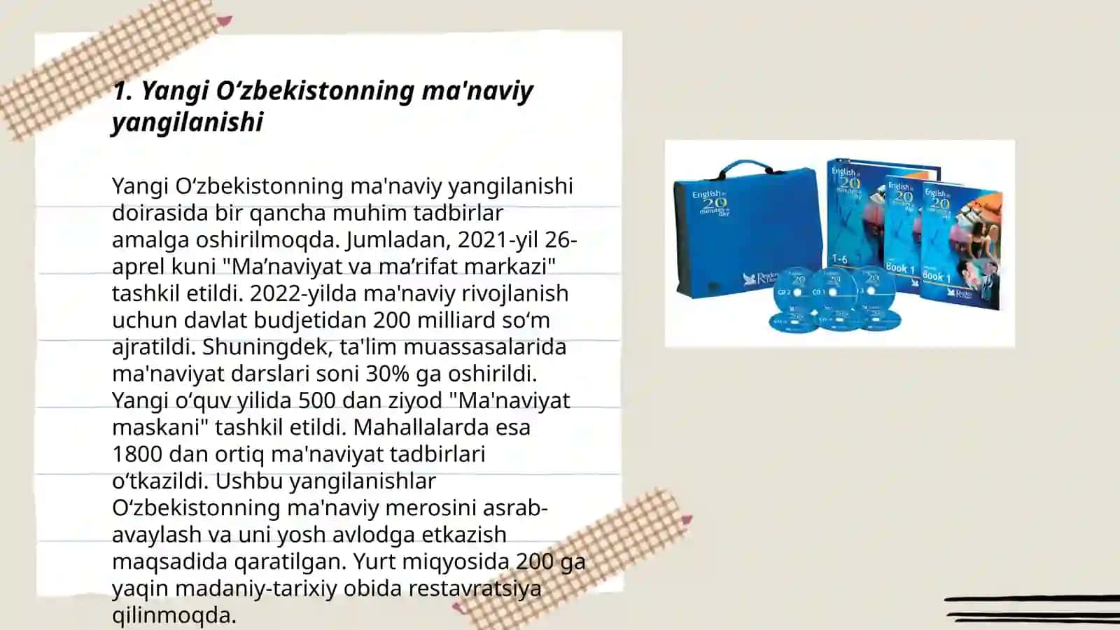 Yangi Oʻzbekistonda amalga oshirilayotgan ma'naviy oʻzgarishlar 3