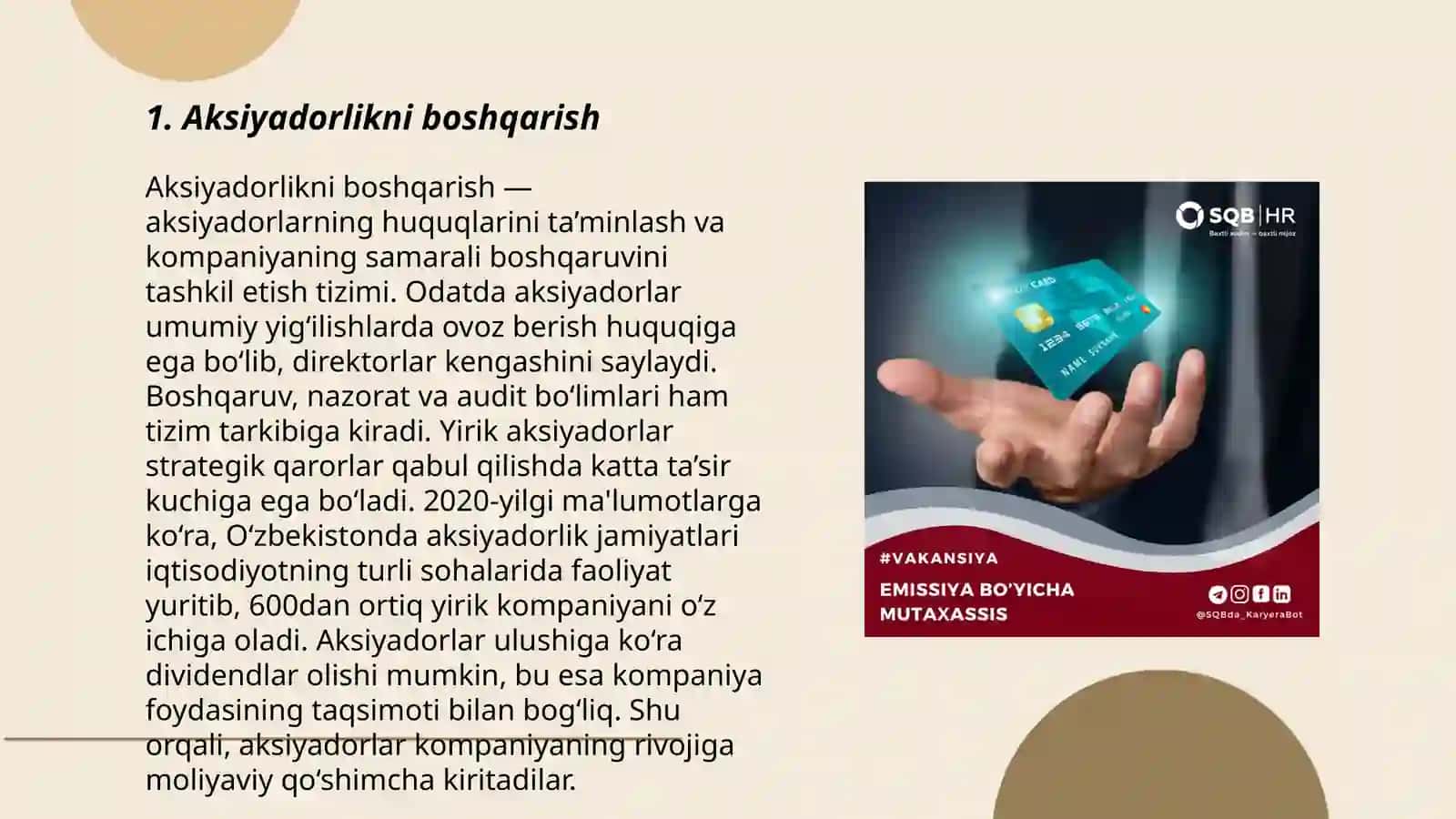 Aksiyadorlikni boshqarish 3