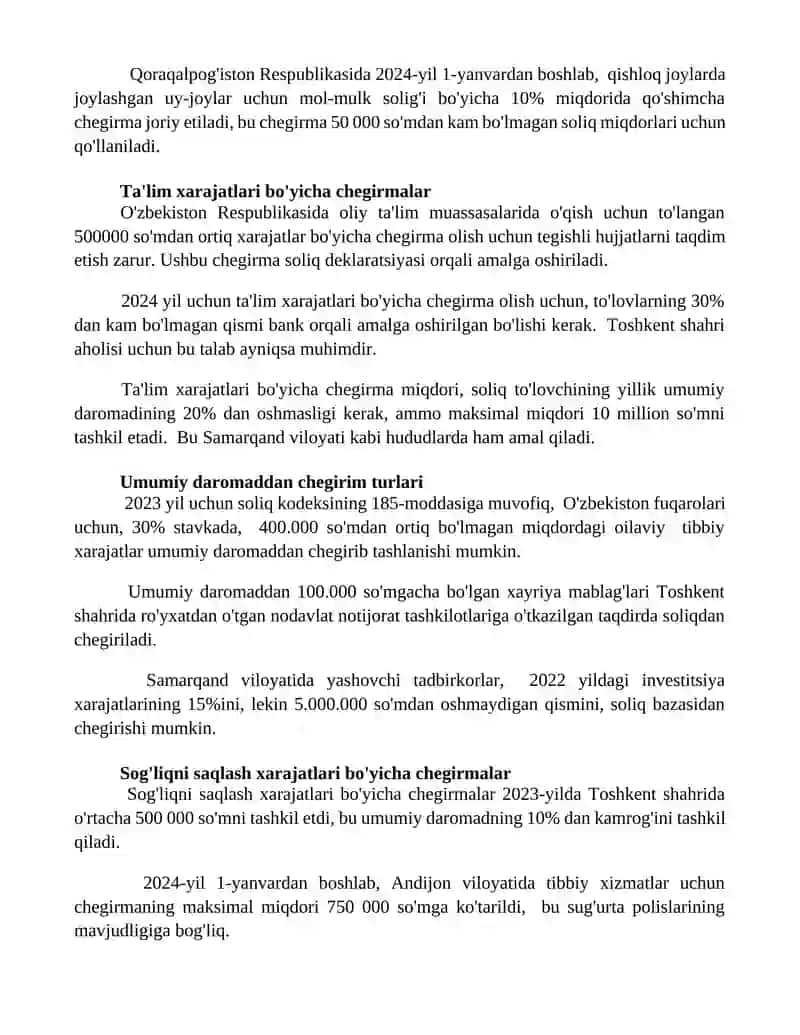 Standart chegirmalar 3
