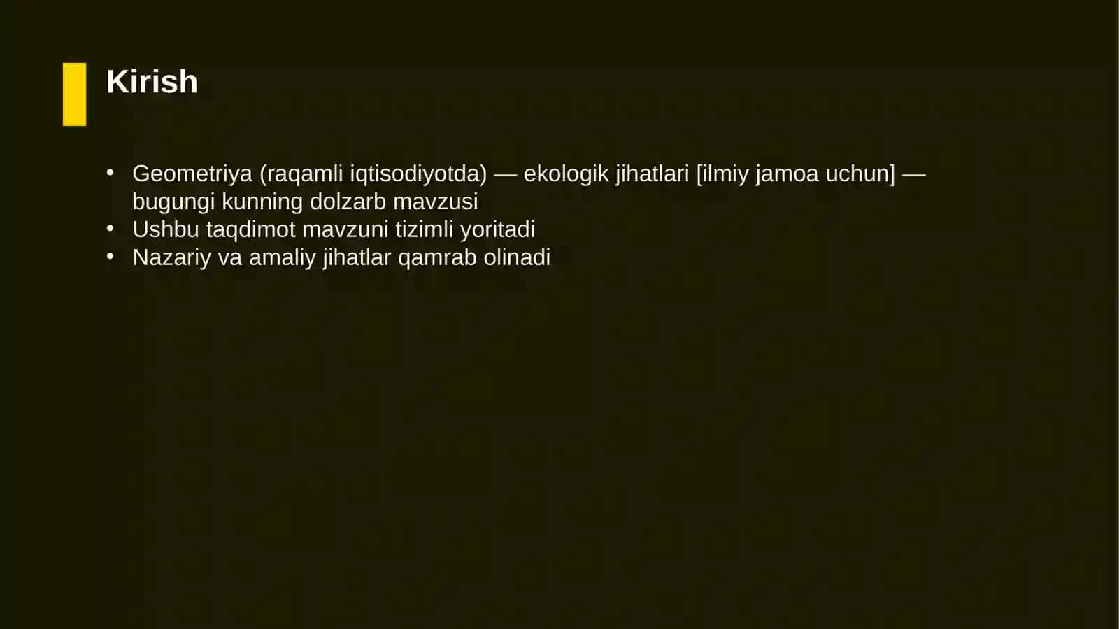Geometriya (raqamli iqtisodiyotda) — ekologik jihatlari [ilmiy jamoa uchun] 3