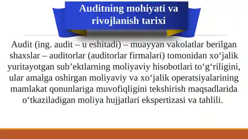 Auditning mohiyati va rivojlanish tarixi 3