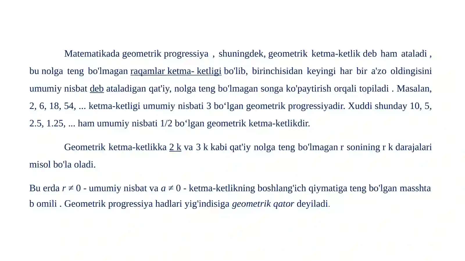 GEOMETRIK PROGRESSIYA 3