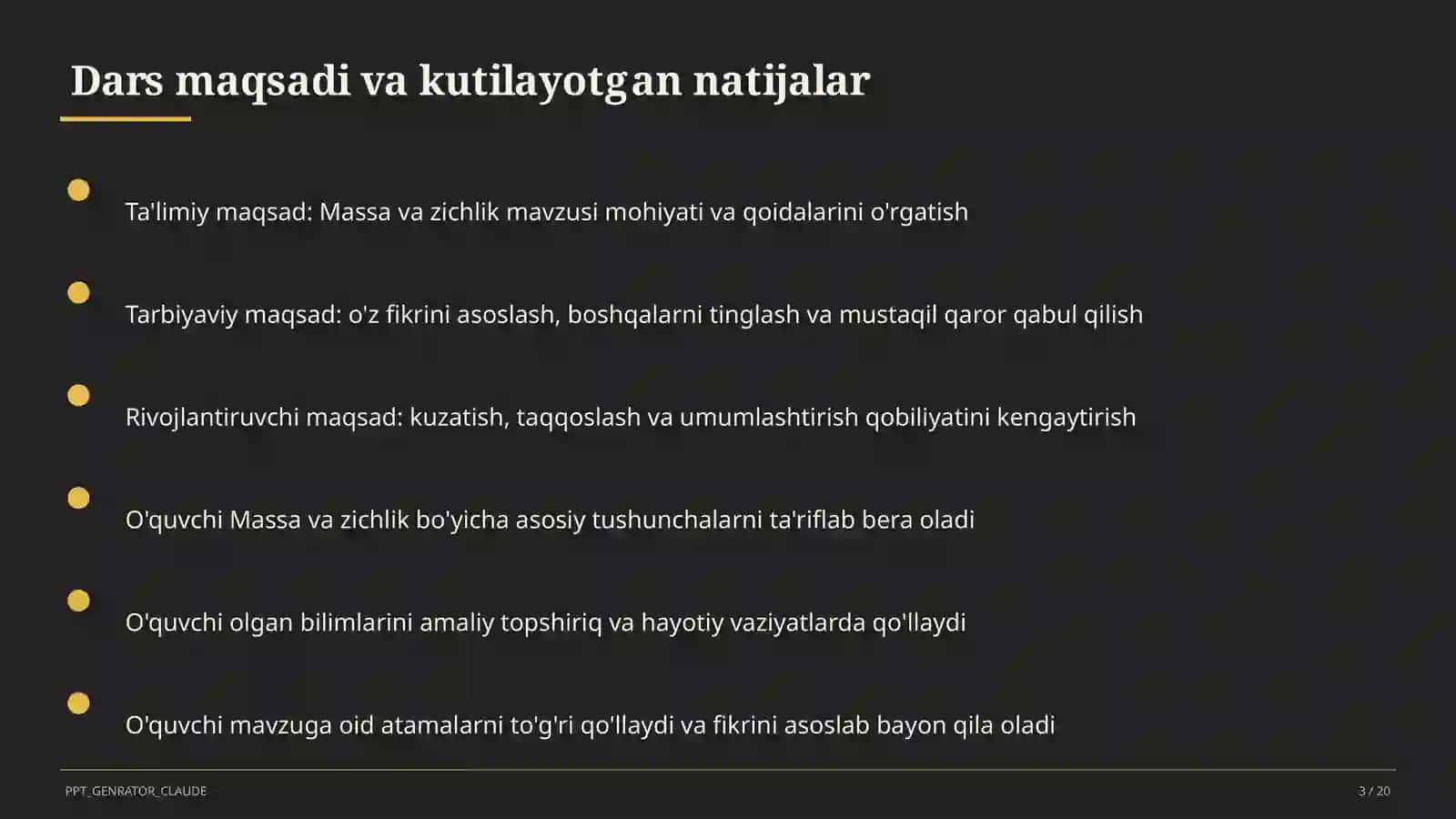 Massa va zichlik (6-sinf) 3