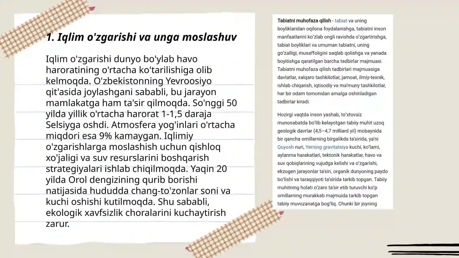 Ekologiya va tabiatni asrash Muxtorova Xadicha 3