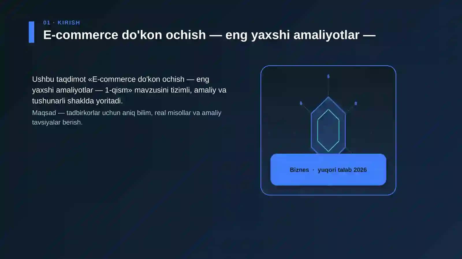 E-commerce do'kon ochish — eng yaxshi amaliyotlar — 1-qism 3