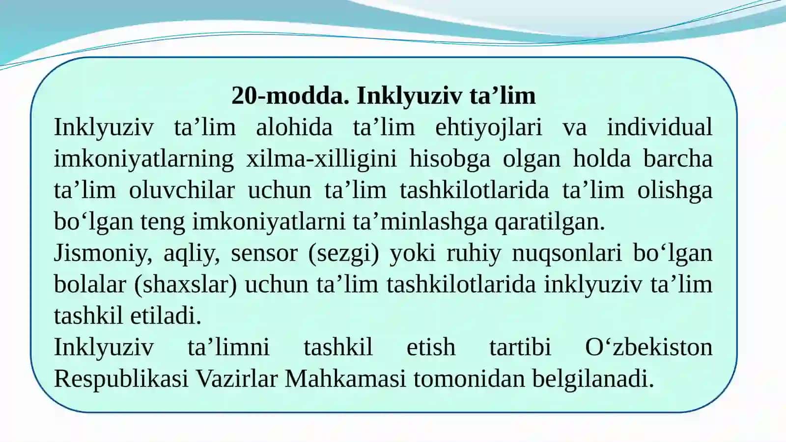 Inklyuziv ta’lim mazmuni va mohiyati. Inklyuziv ta’limning uslubiy asoslari 3