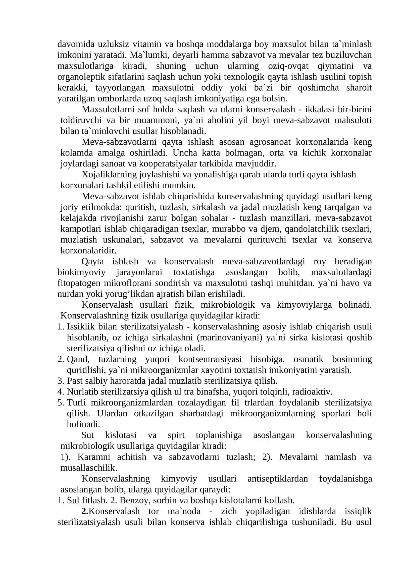 Meva, uzum va sabzavоtlarni saqlash va dastlabki qayta ishlash texnоlоgiyasi 3