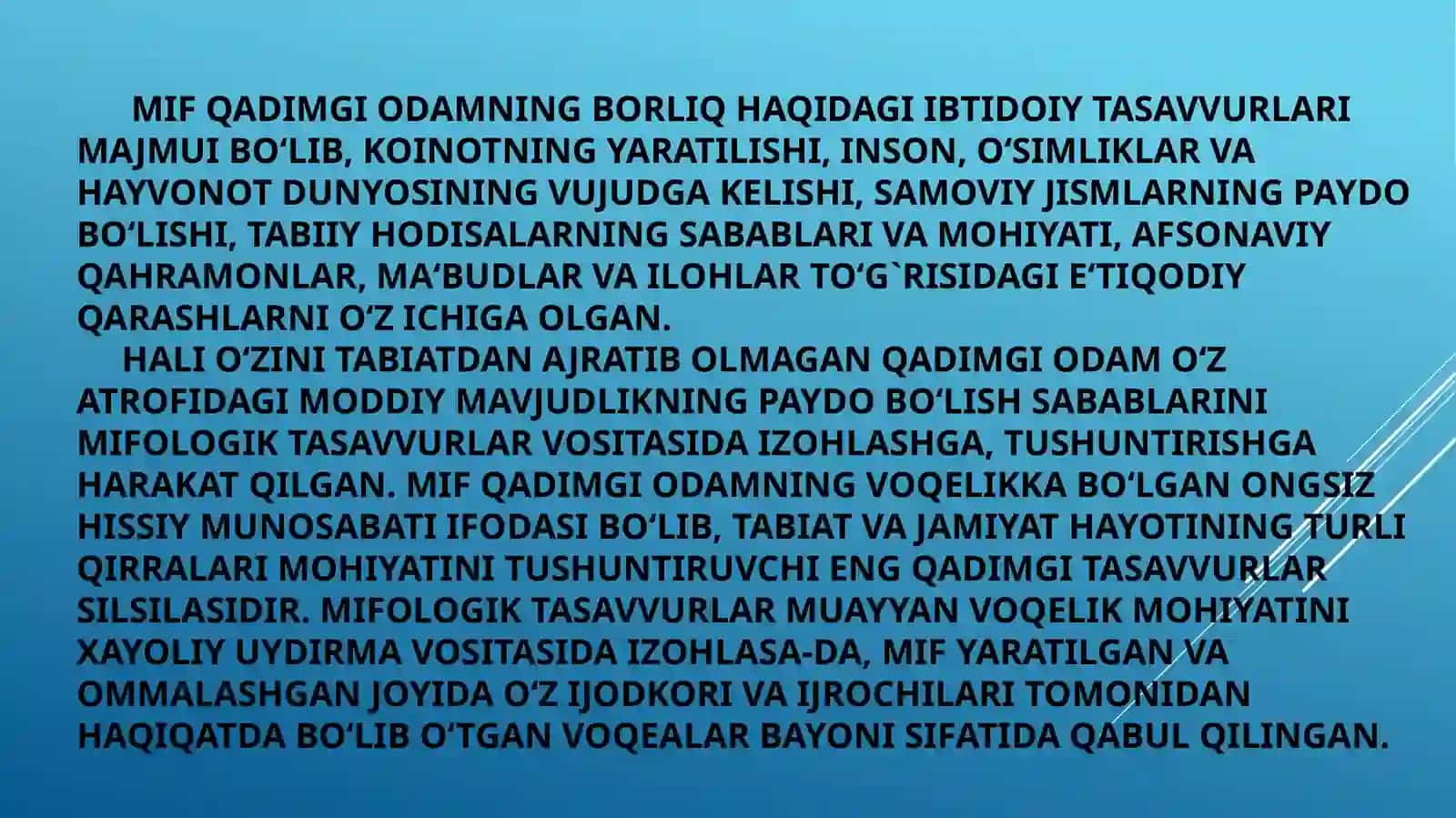 Mif va mifologik tasavvurlar haqida nazariy qarashlar 3