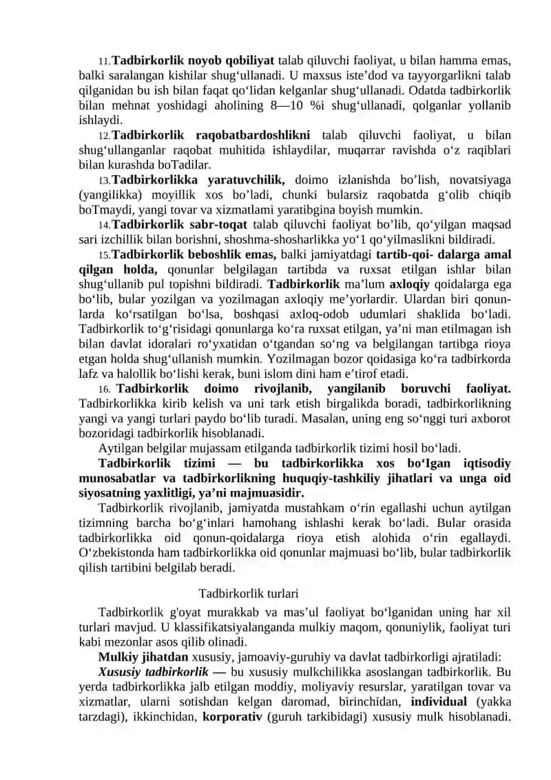 BOZOR TIZIMIDA TADBIRKORLIK 3