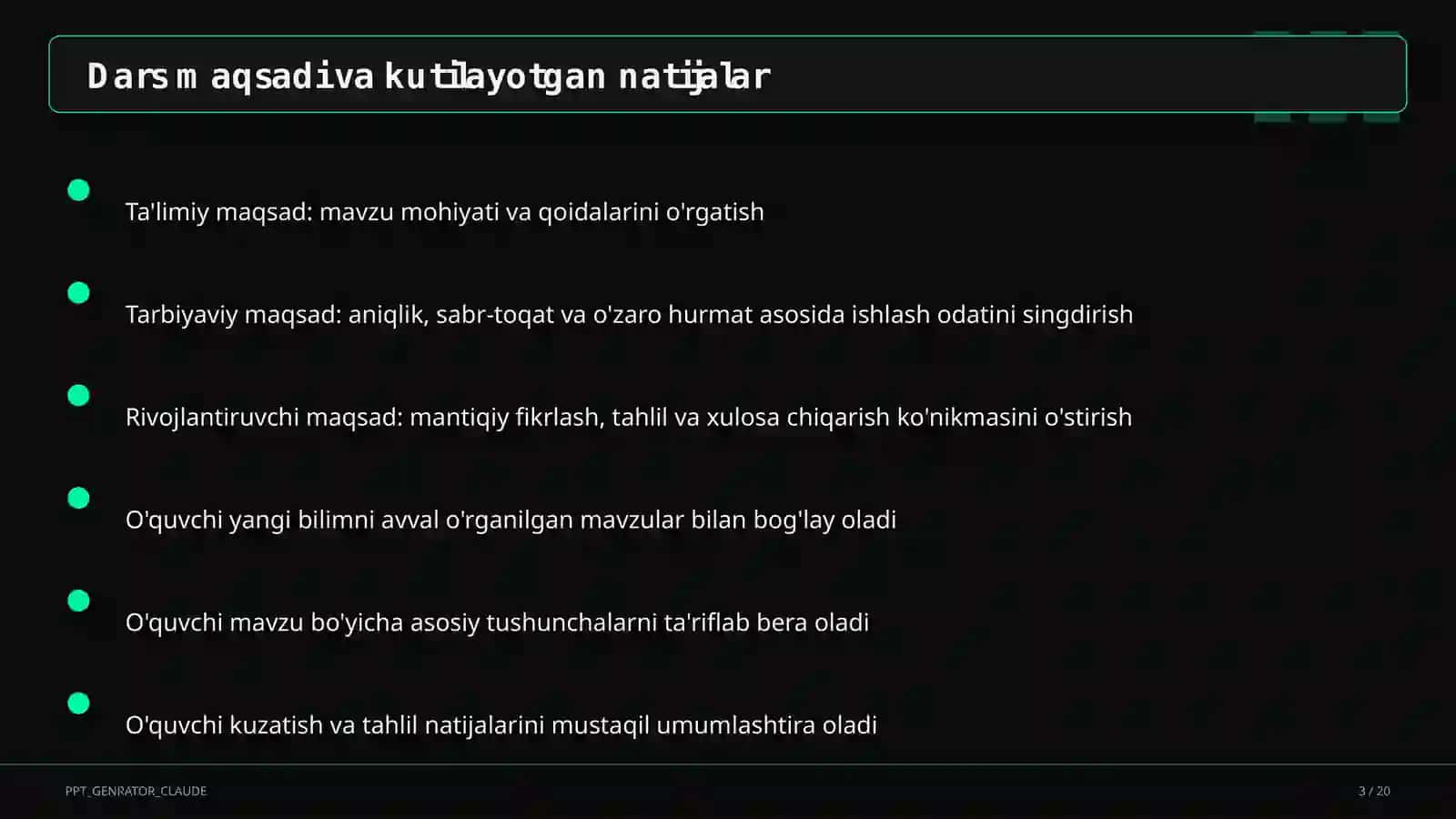 Geometriyaning boshlang'ich tushunchalari: nuqta, to'g'ri chiziq, kesma (7-sinf) 3
