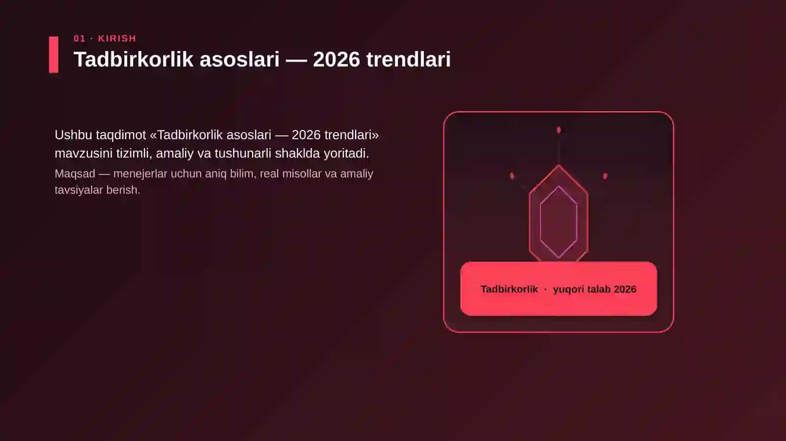Tadbirkorlik asoslari — 2026 trendlari 3