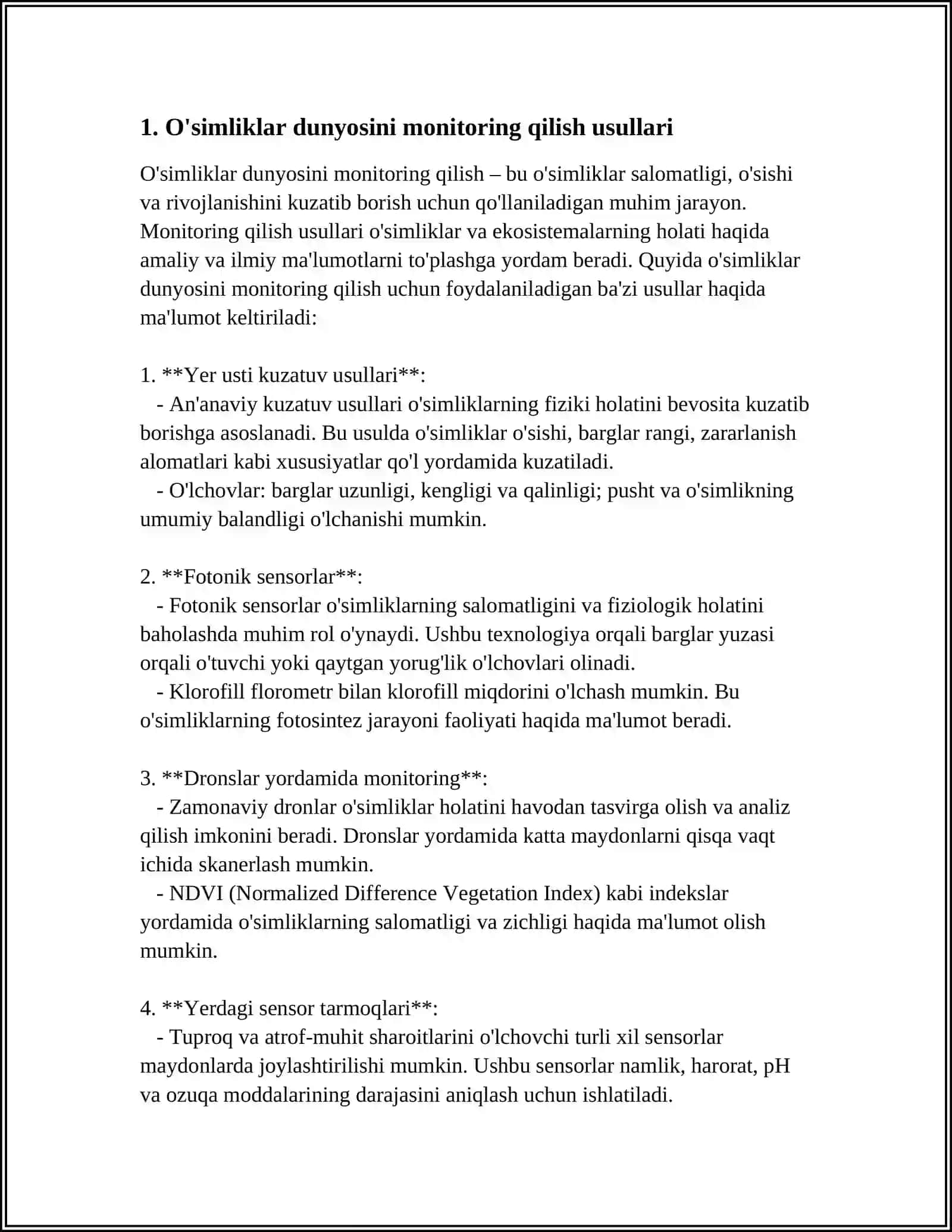O‘SIMLIKLAR DUNYOSI VA HAYVONOT OLAMINI MUHOFAZA QILISH MONITORINGI 3
