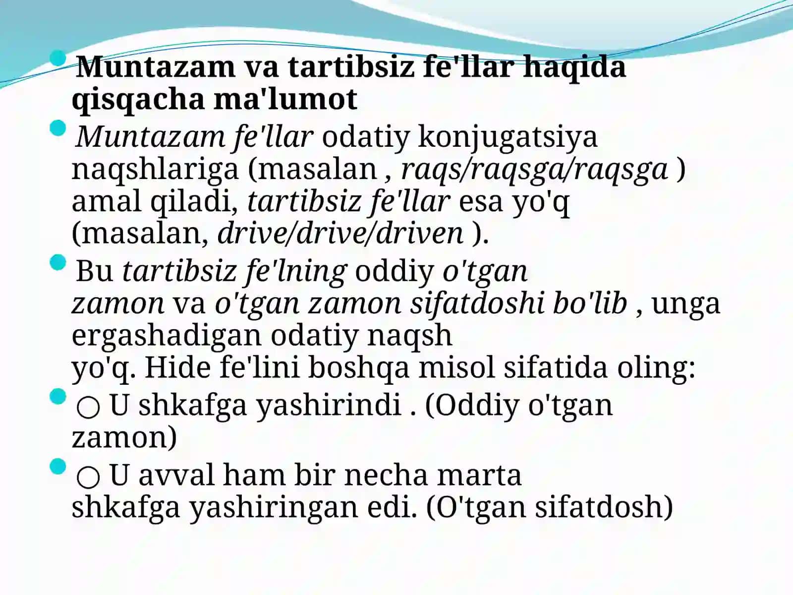 Regular,irrugular verbs 3