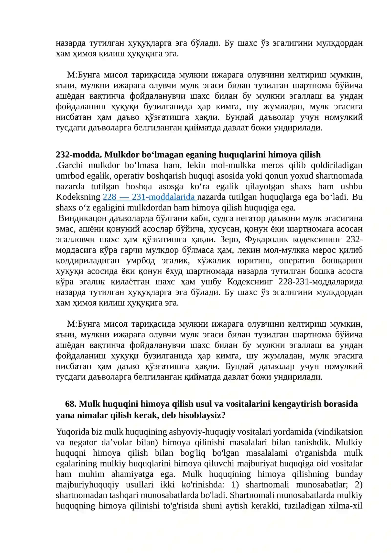 Mulk huquqini vindikatsion da’vo qo‘zg‘atish yo‘li bilan himoya qilishning xususiyatlari 3