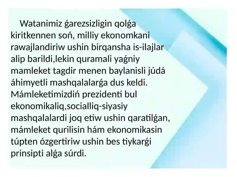 Ekonomikaliq reformalar qaraqalpaqsha 3
