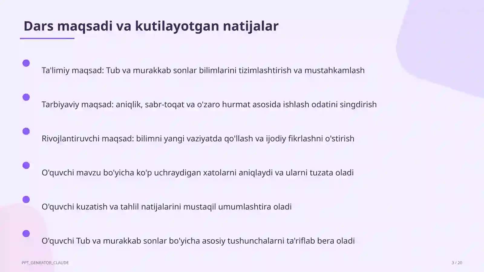 Tub va murakkab sonlar (5-sinf) 3
