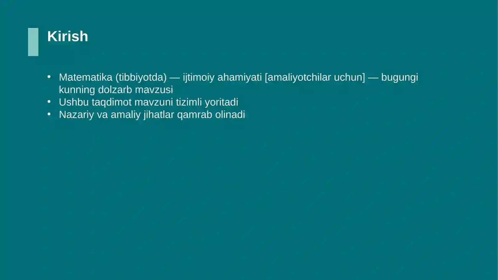 Matematika (tibbiyotda) — ijtimoiy ahamiyati [amaliyotchilar uchun] 3