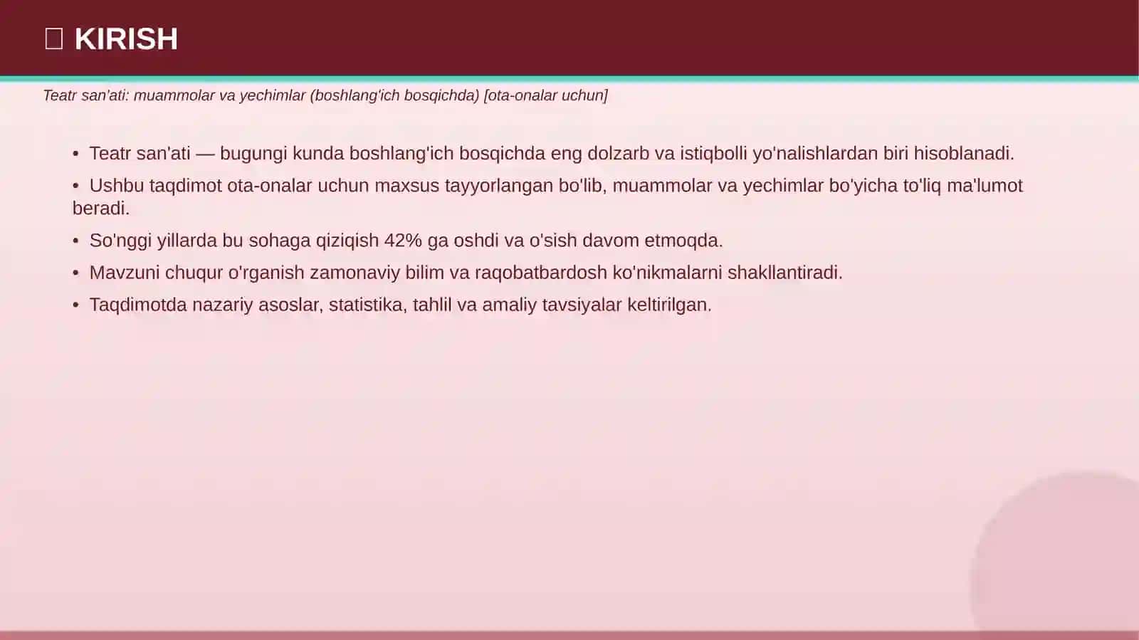TEATR SAN'ATI Muammolar va yechimlar 3