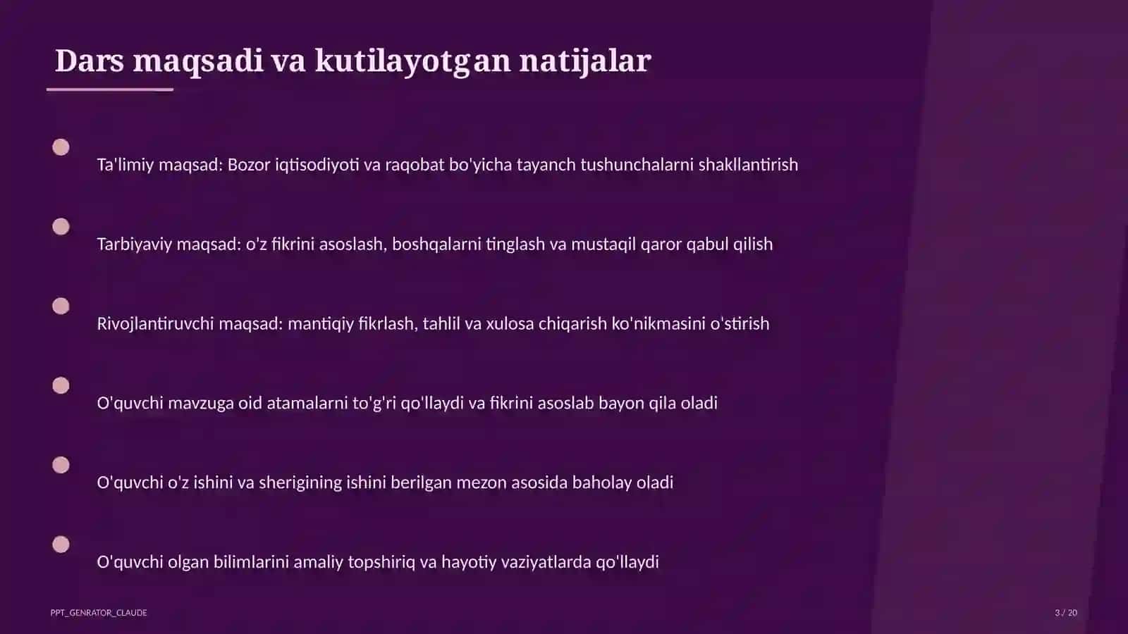 Bozor iqtisodiyoti va raqobat (10-sinf) 3