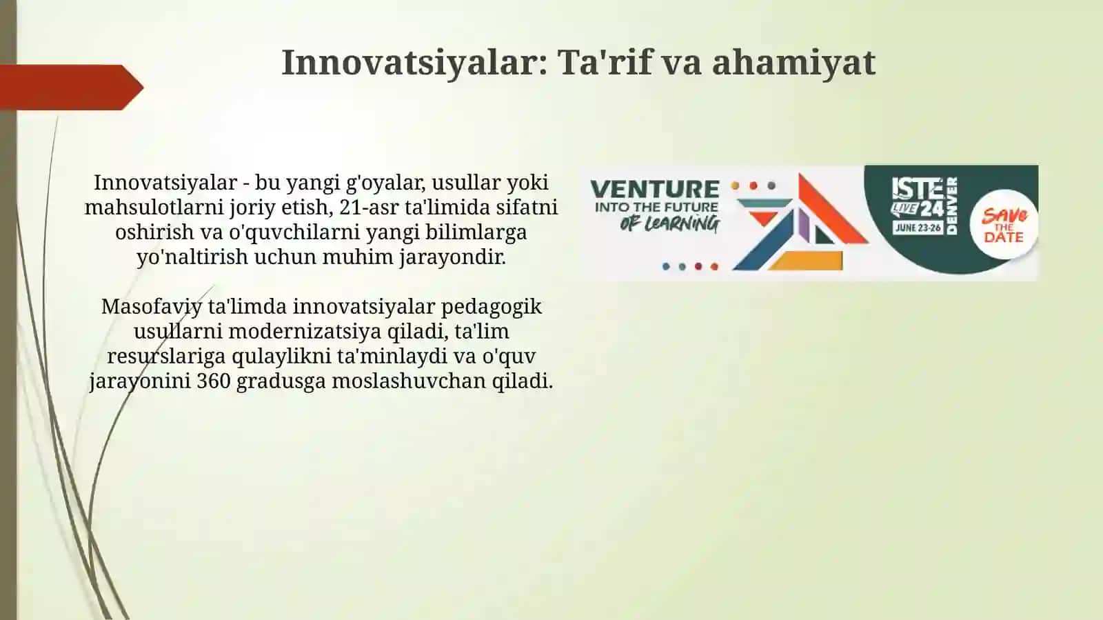 Innovatsiyalarning ta'rifi va ahamiyati 3