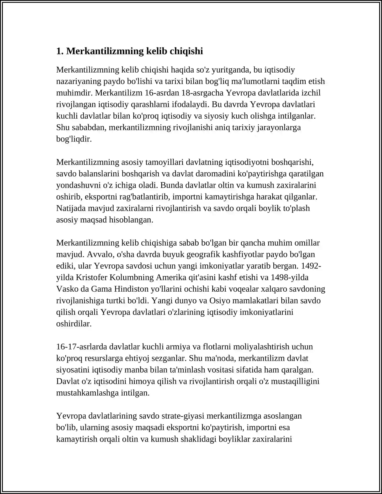 YEVROPADA MERKANTILIZM VA KLASSIK IQTISODIY MAKTABNING VUJUDGA KELISHI 3
