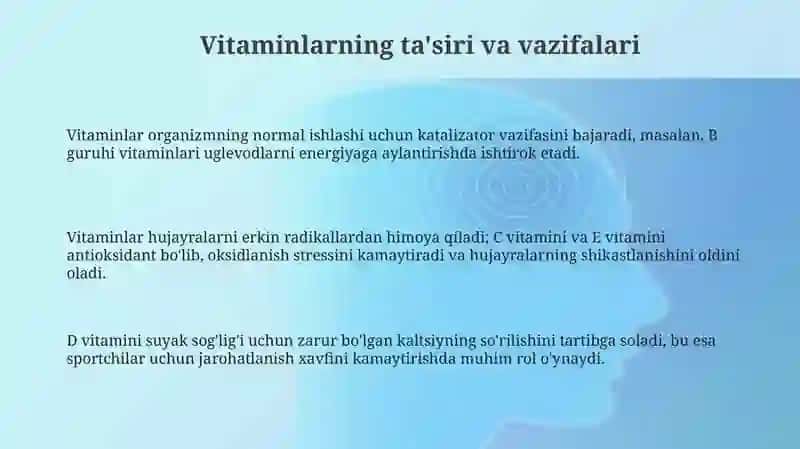 Vitaminlar sportchilar uchun ahamiyati 3