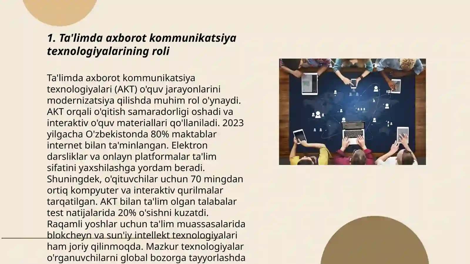 Axborot kommunikatsion texnologiyalarini ta'lim sohasi, ishlab chiqarish va tibbiyotda tadbiq etish 3