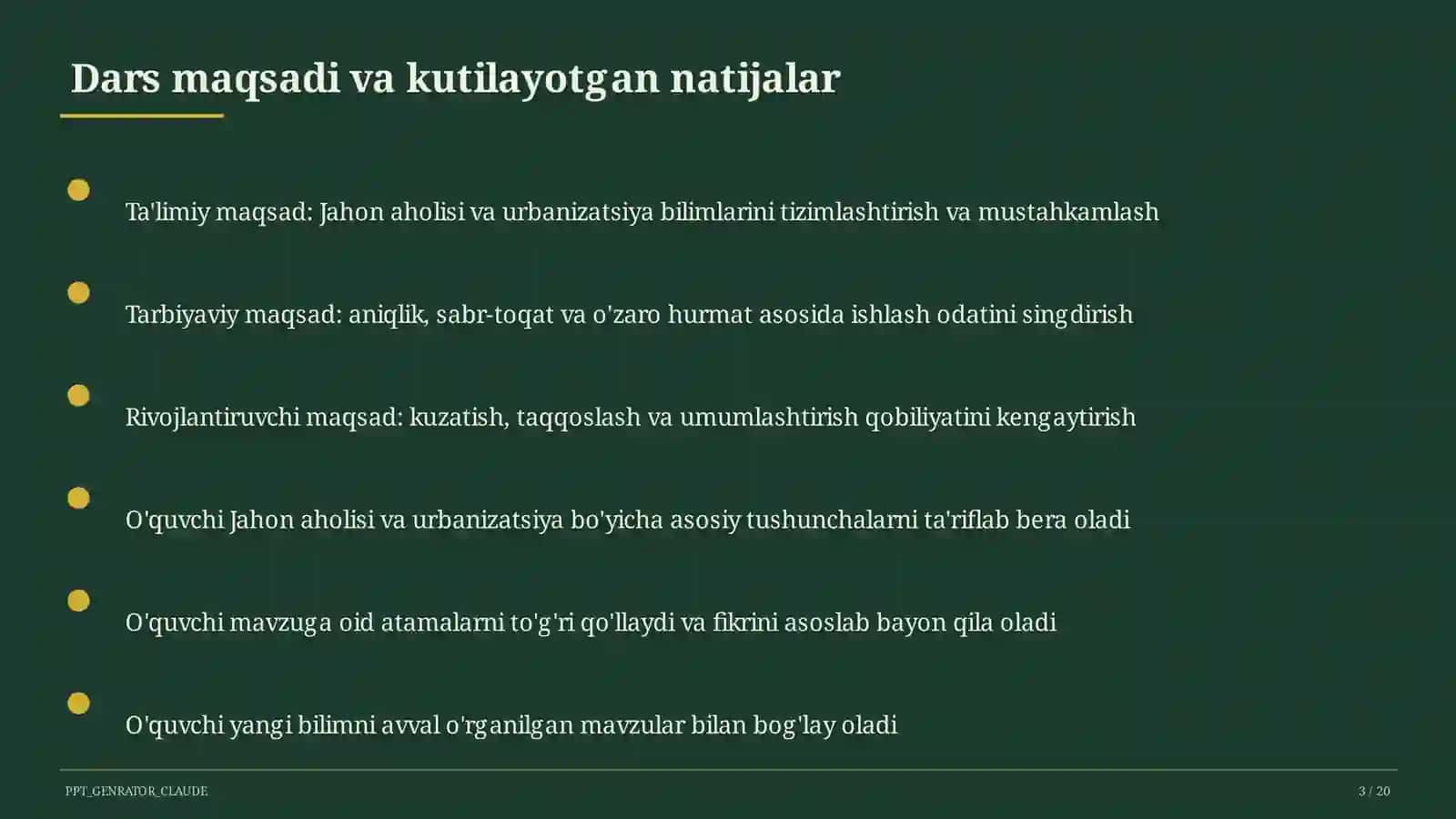 Jahon aholisi va urbanizatsiya (10-sinf) 3