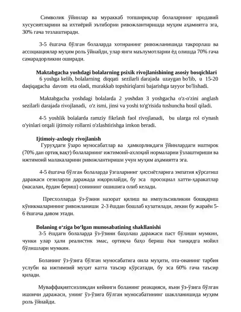 Maktabgacha yosh davrida pisixik rivojlanish 3