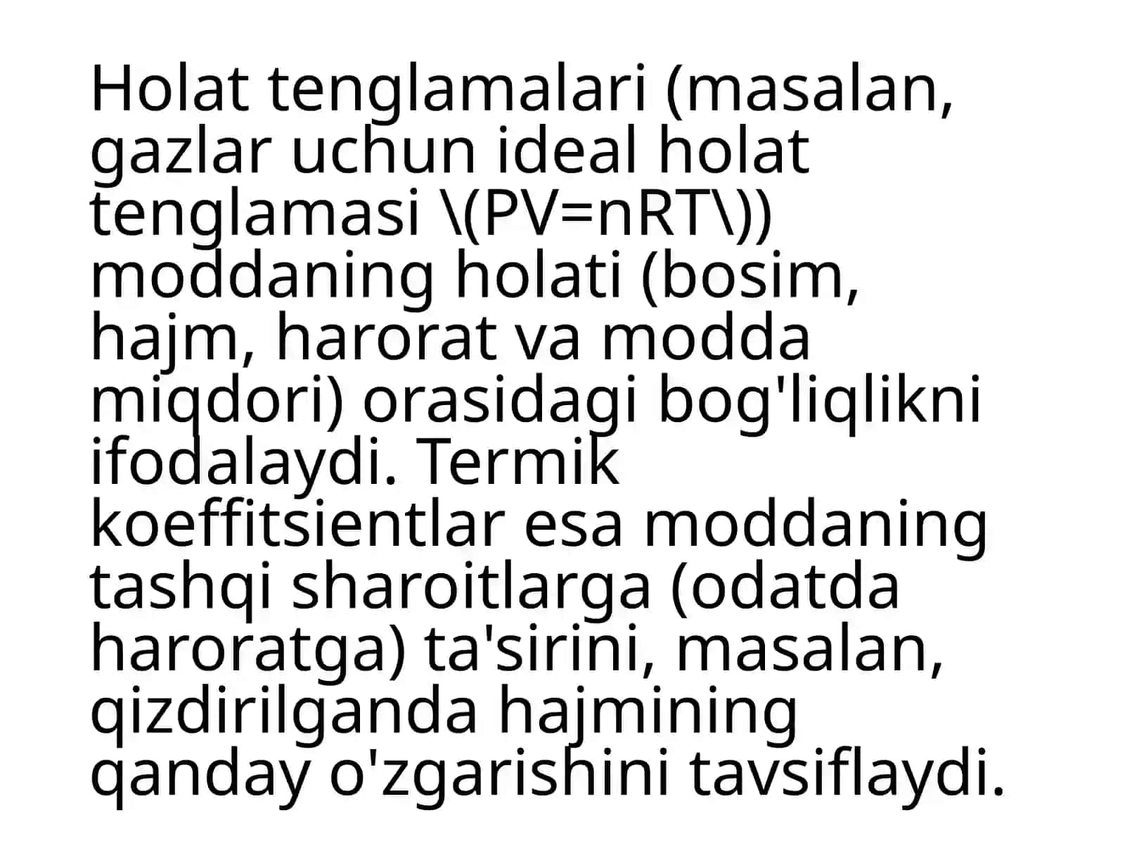 Holat tenglamalari va termik kоeffisiеntlаr 3