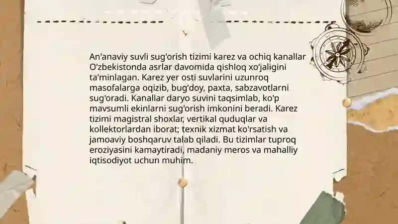 An'anaviy suvli sug'orish tizimi 3