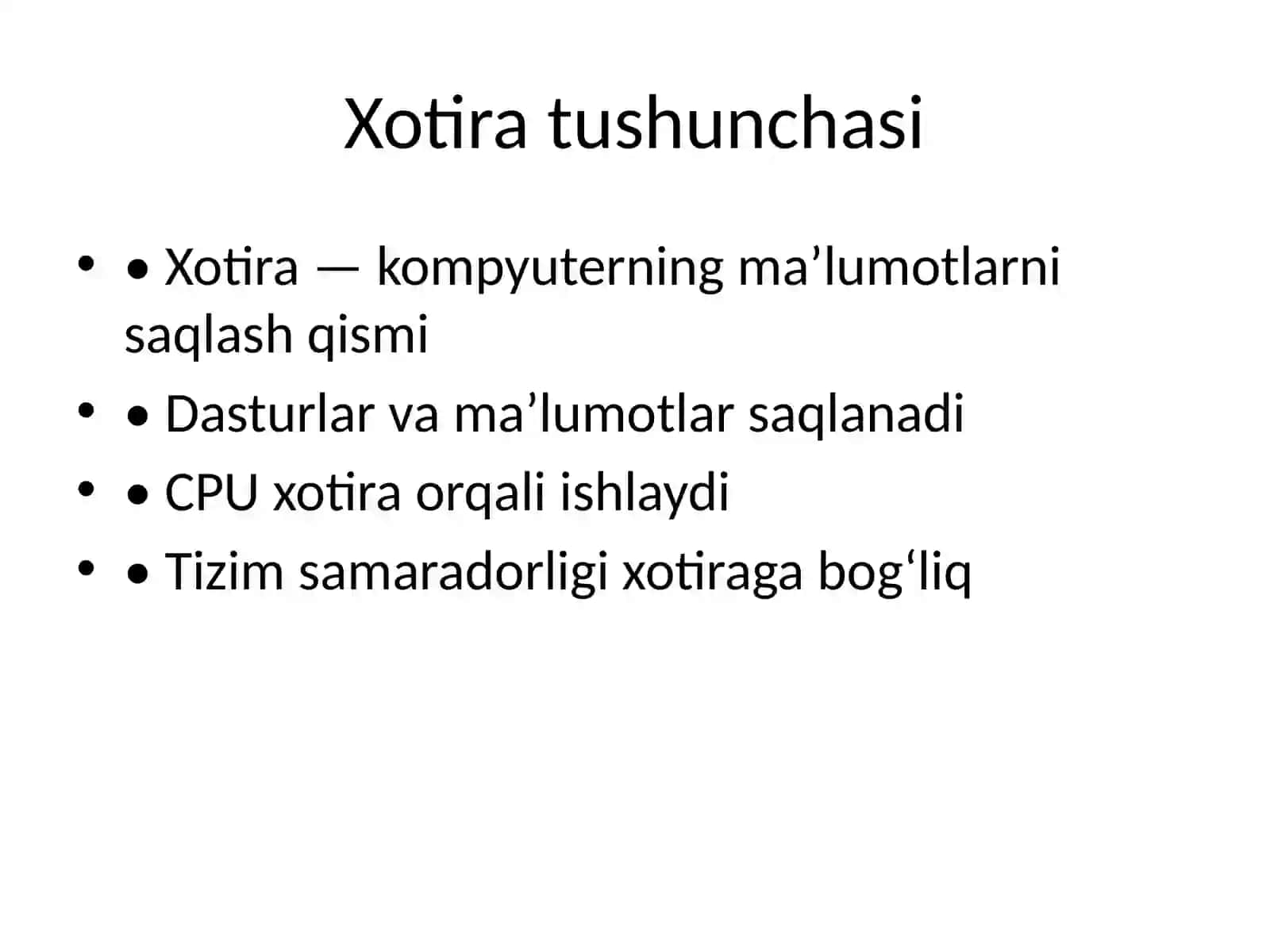 Xotira va virtual adres makoniDastur 3
