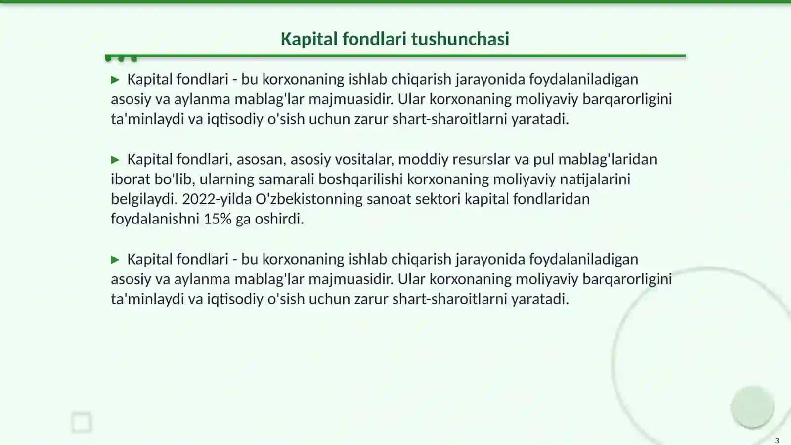 Kapital fondlari va moliyaviy natijalar hisobi 3