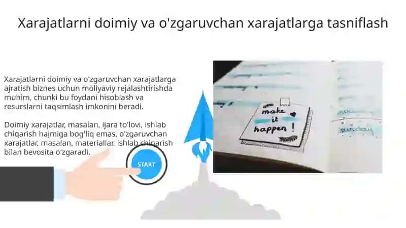 Xarajatlarni doimiy va o'zgaruvchan xarajatlar bo'yicha turkimlash 3