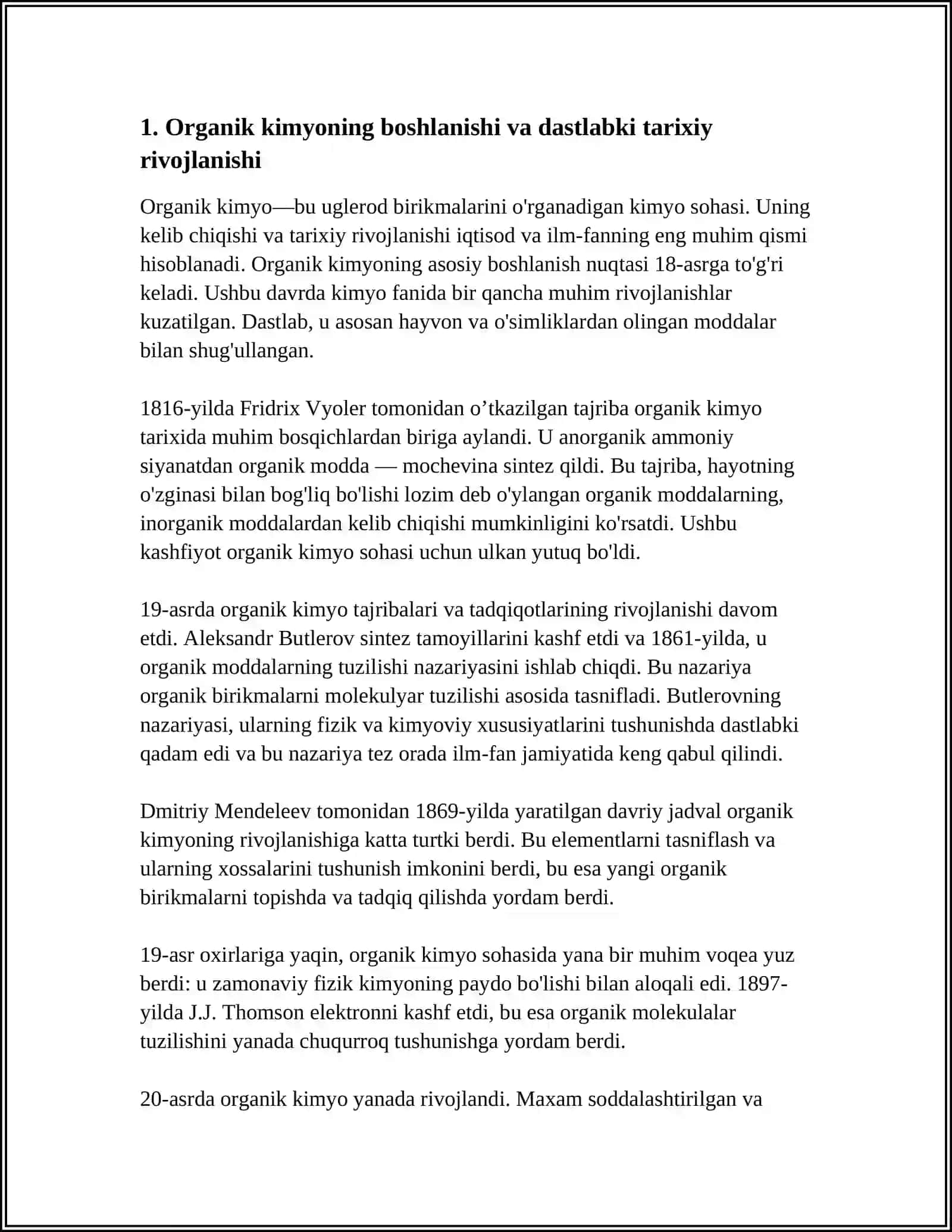 ORGANIK KIMYONING RIVOJLANISH TARIXI 3