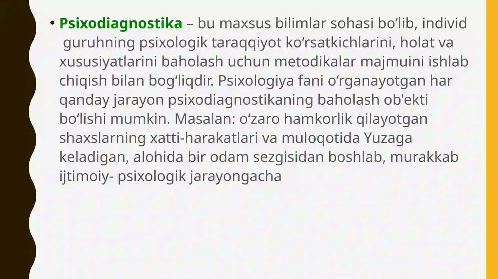 Psixologik diagnostika va ularning imkoniyatlari 3