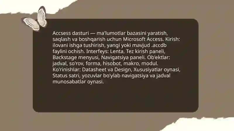 Accsess dasturi 3