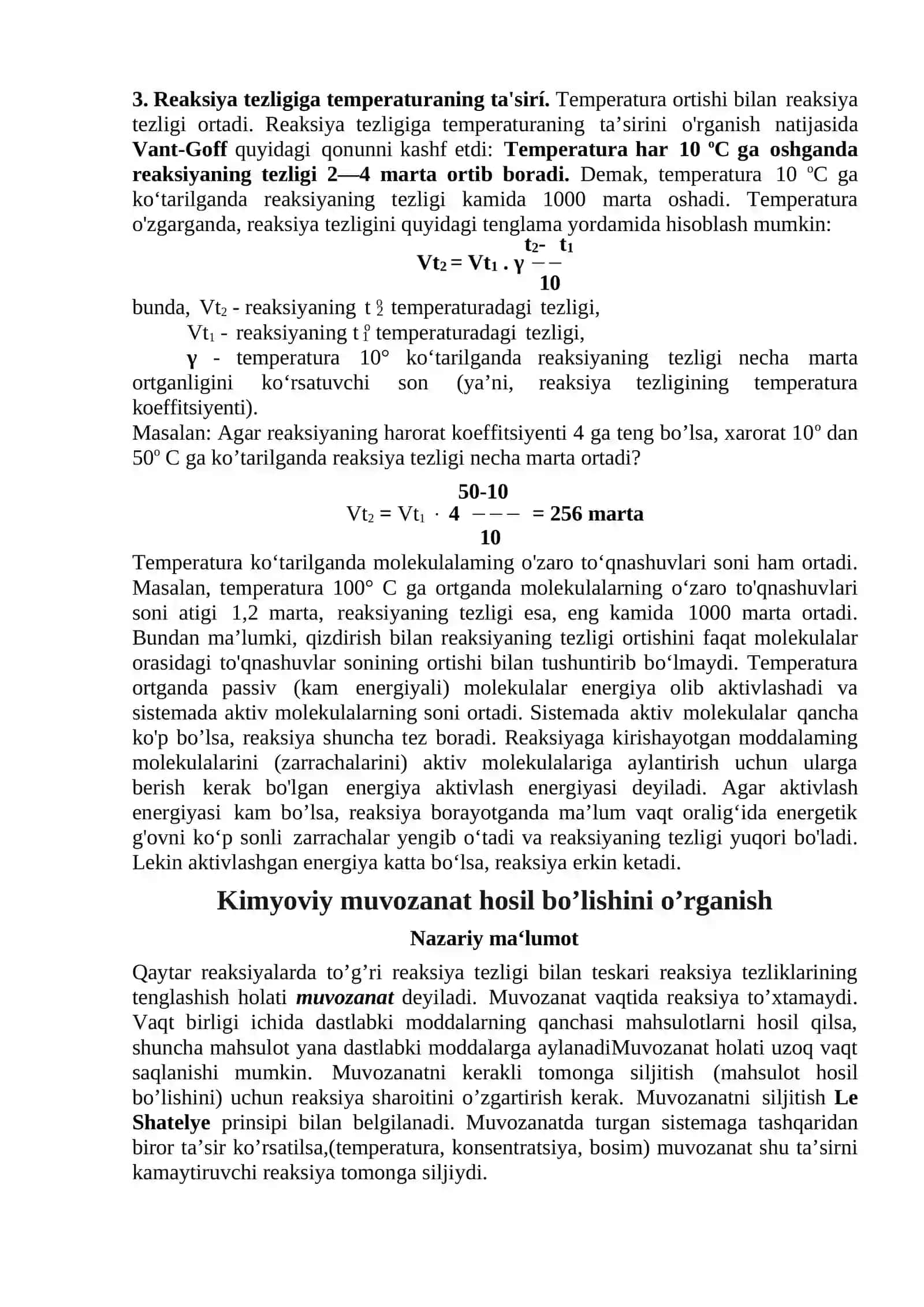 Kimyoviy kinetika va muvozanat 3