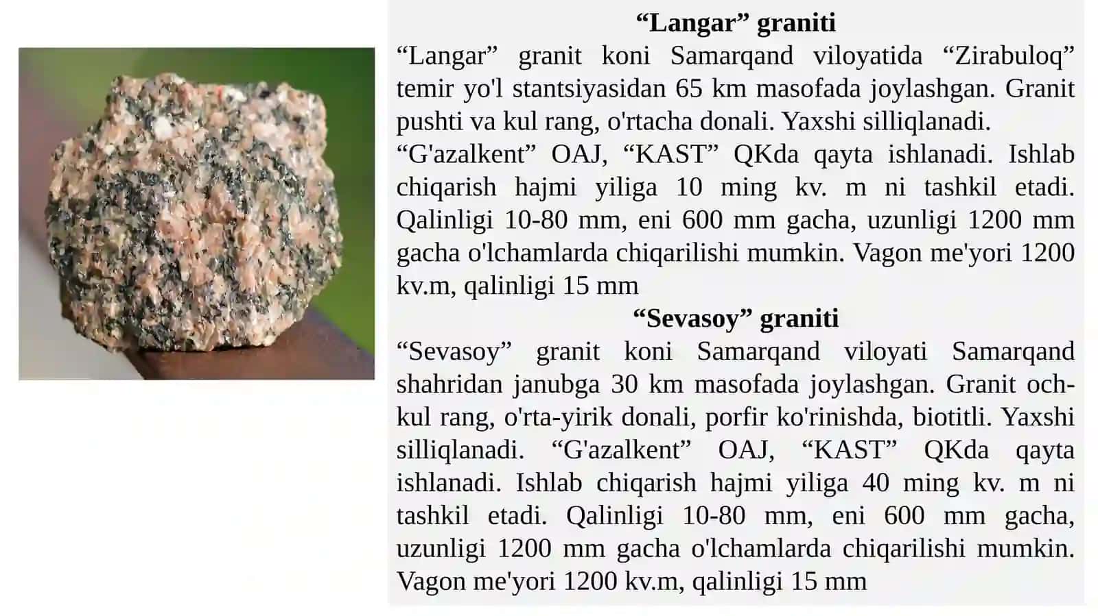 Granitlar – to‘liq kristallangan otilibchiqqanchuqurlikkaoidjinslar 3