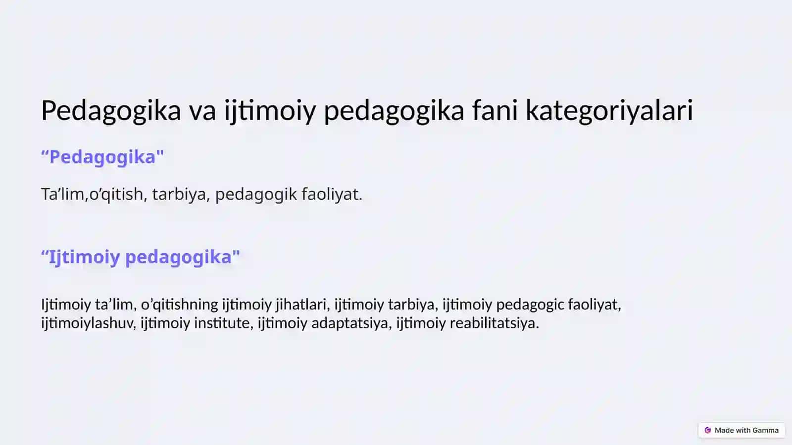 Ijtimoiy pedagogika fanining kategoriyalari va tamoyillari 3