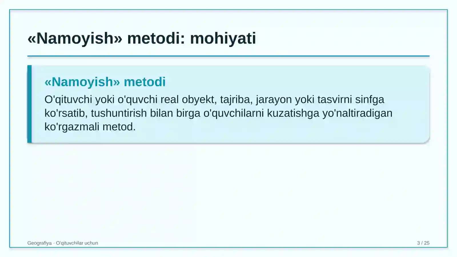 geografiya darslarida namoyish metodidan foydalanish 5456 3