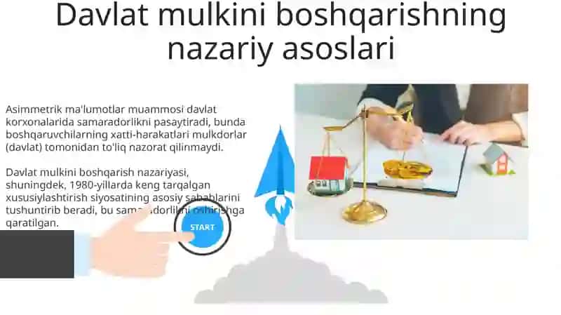 Davlat mulkini xususiylashtirish va boshqarish Iqtisodiyotni tartibga solish 3