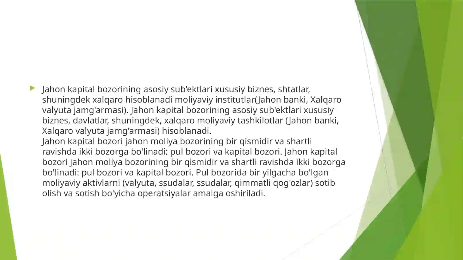 Kapital bozori va investitsiyalar samaradorligi 3