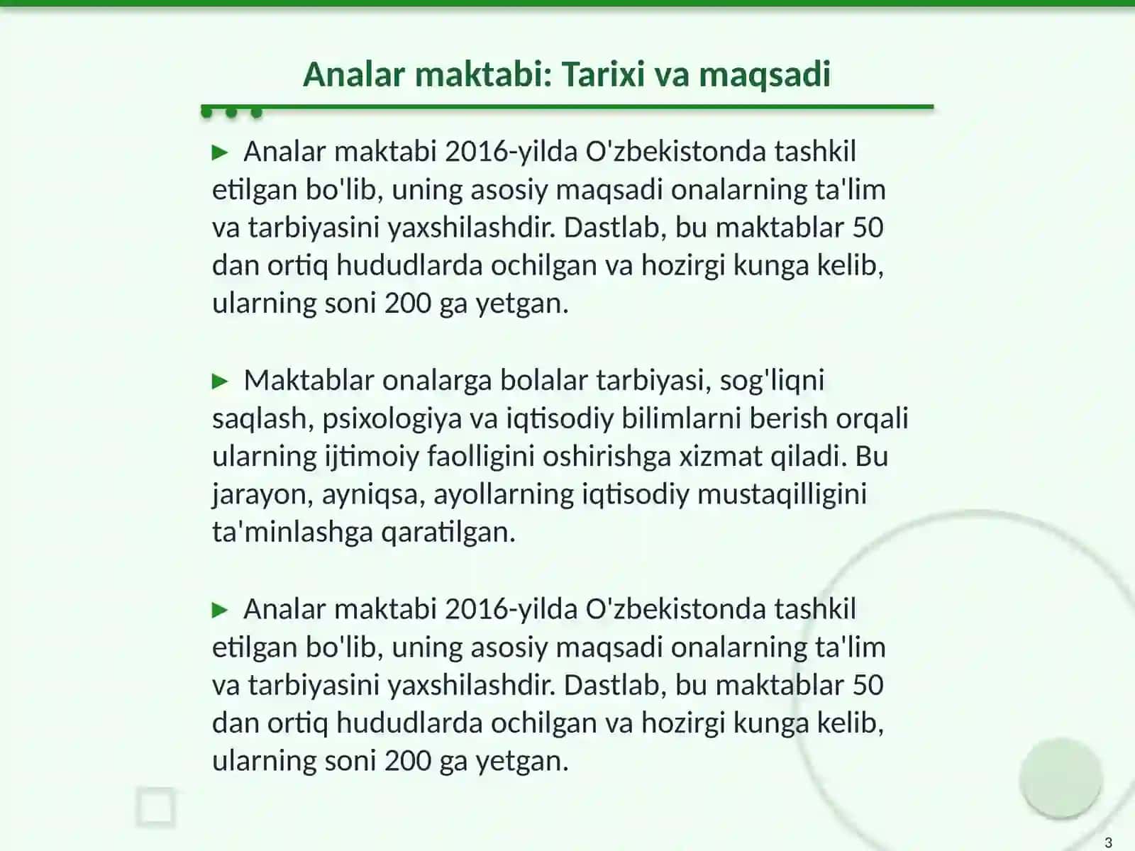 Analar maktabi faoliyatini ilmiy taxlili 3